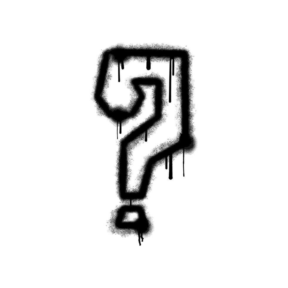 Question mark Spray Paint Graffiti isolated on white background. vector