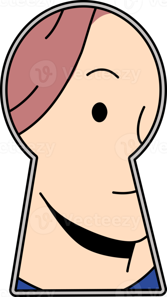 vrouw gluren in sleutelgat kijken voor geheim png