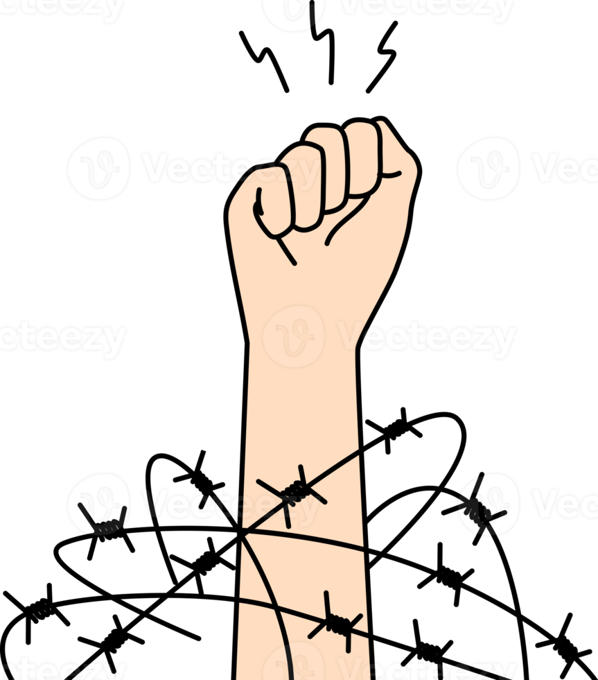 Hand with clenched fist fighting for freedom 21468858 PNG