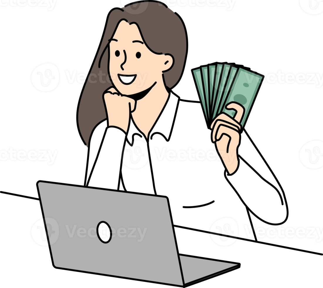 Smiling Woman Work On Laptop Online Earn Money 21468890 PNG facebook-blank-user-icon