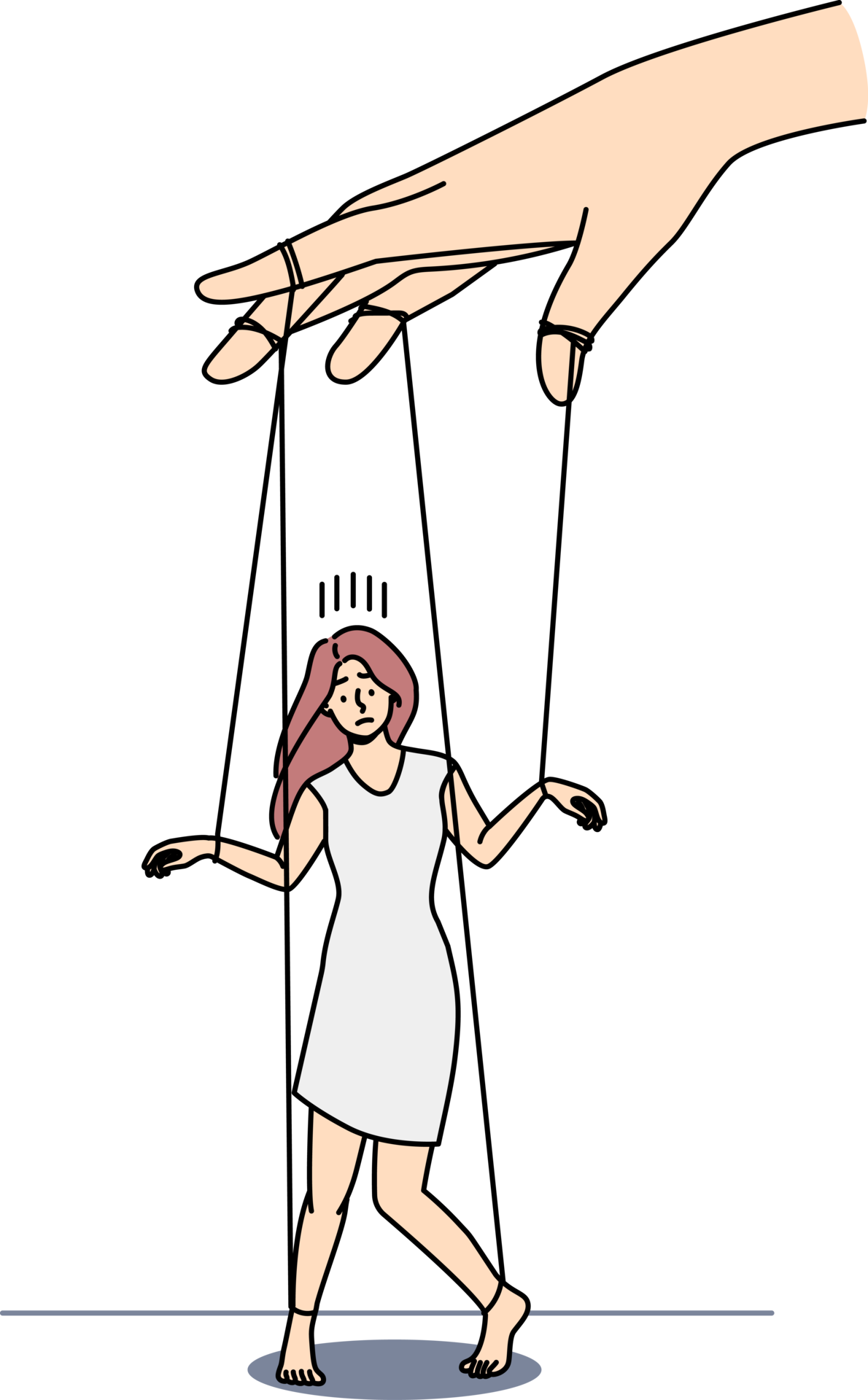 Puppeteer manipulate woman on ropes 21468970 PNG