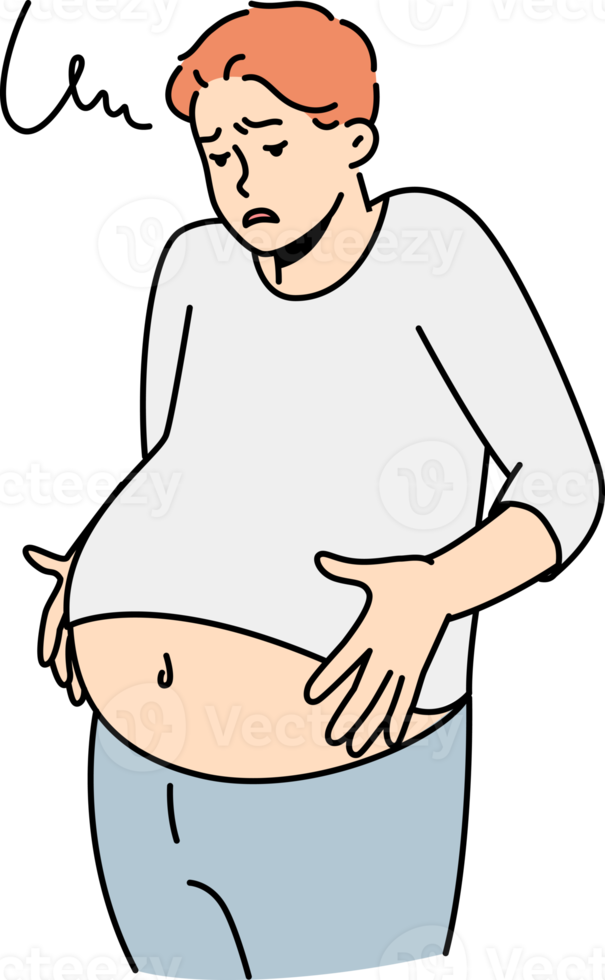 ongezond Mens lijden van indigestie png