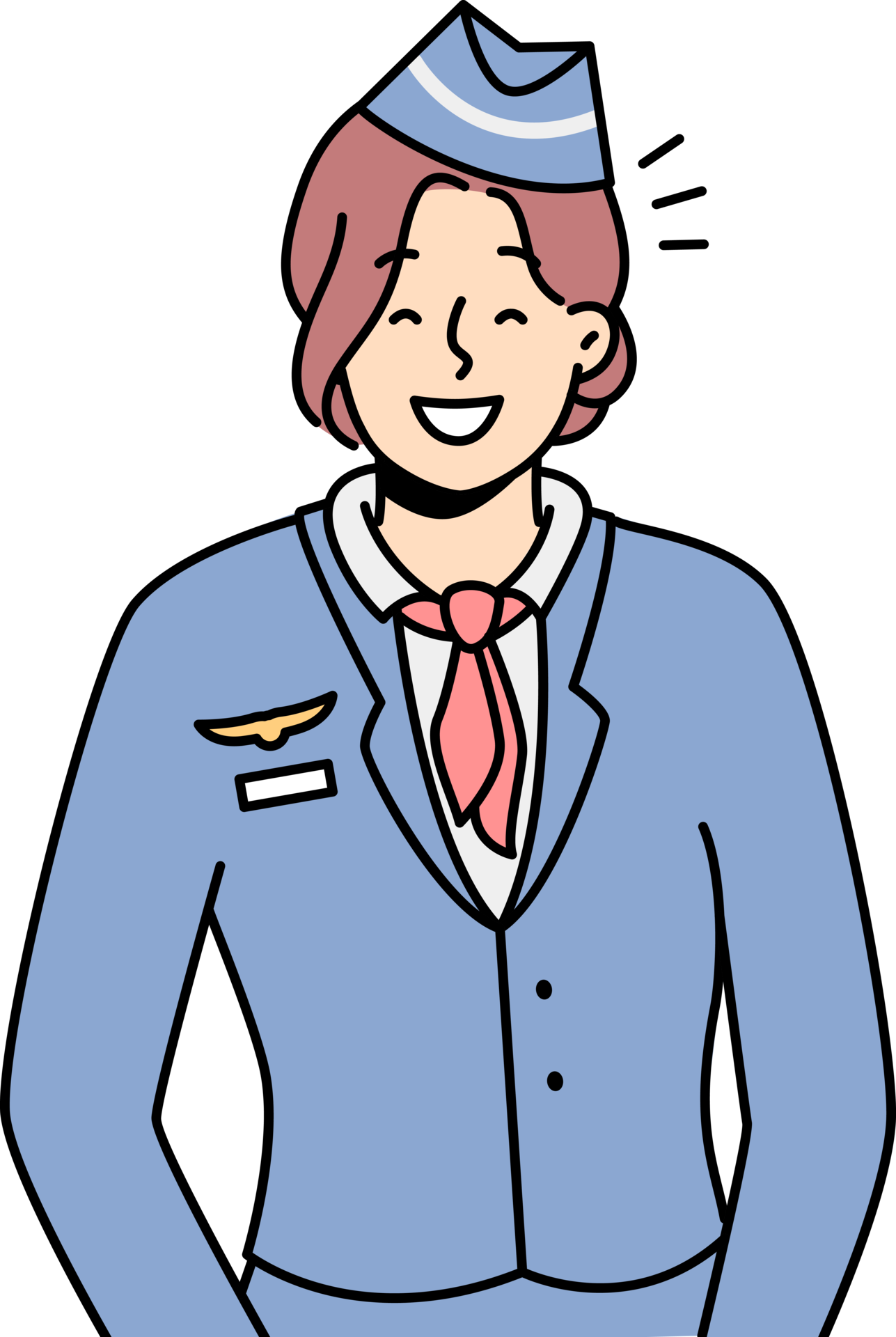 Smiling woman flight attendant in uniform 21469003 PNG