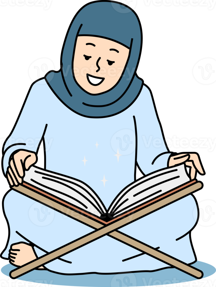 árabe mulher ler Alcorão png
