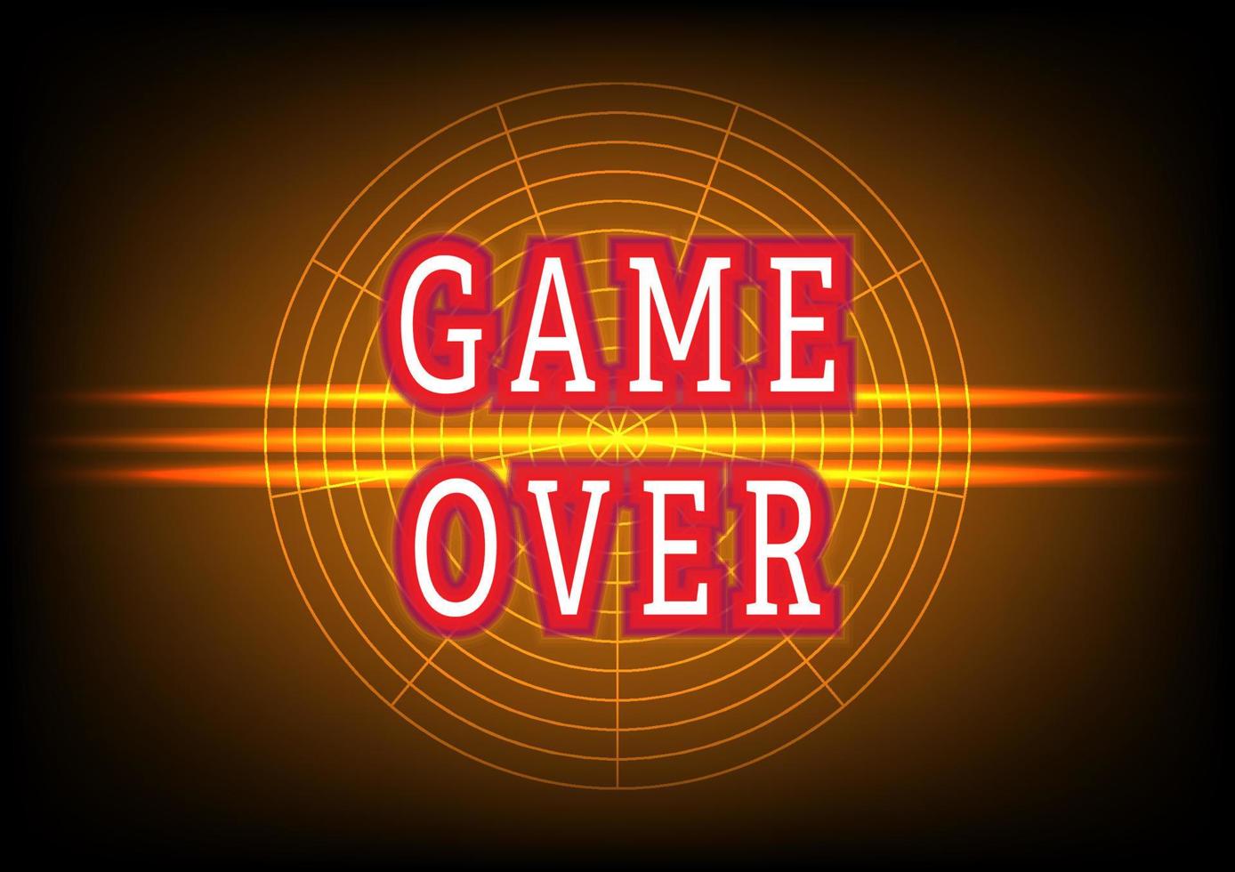 Text game over neon signs light digital networking electric letters abstract background wallpaper art vector illustration