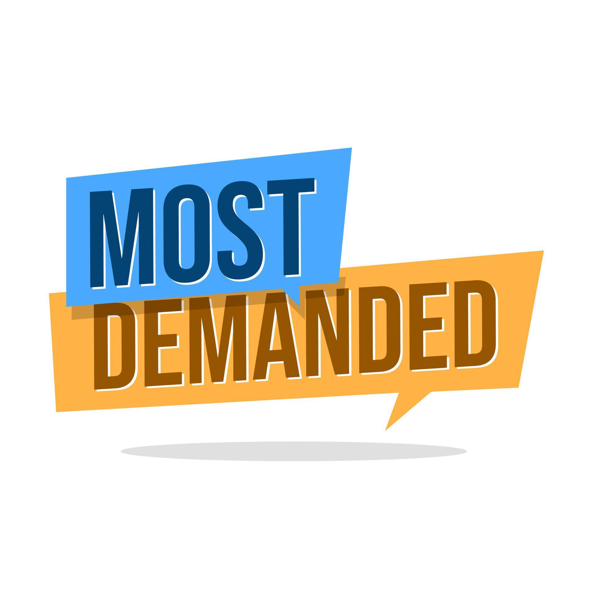 Most demanded products text icon label sign design vector 21469927