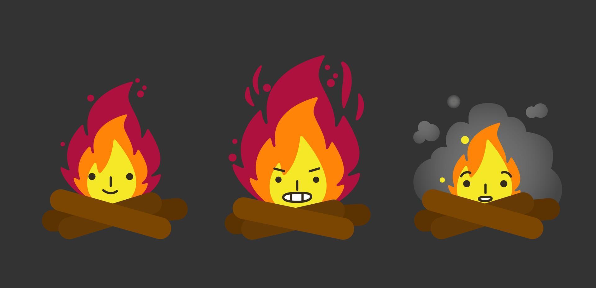 Vector fire flame character