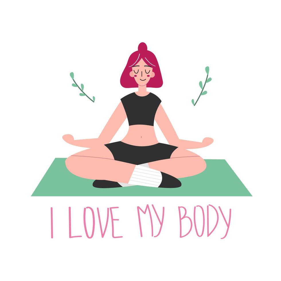 She sits in the lotus position vector