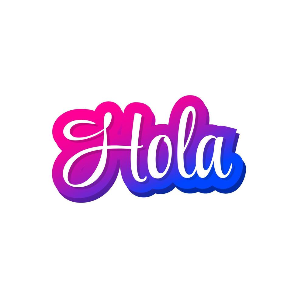 Hola spanish greeting speech bubble text design vector 21470037 vector