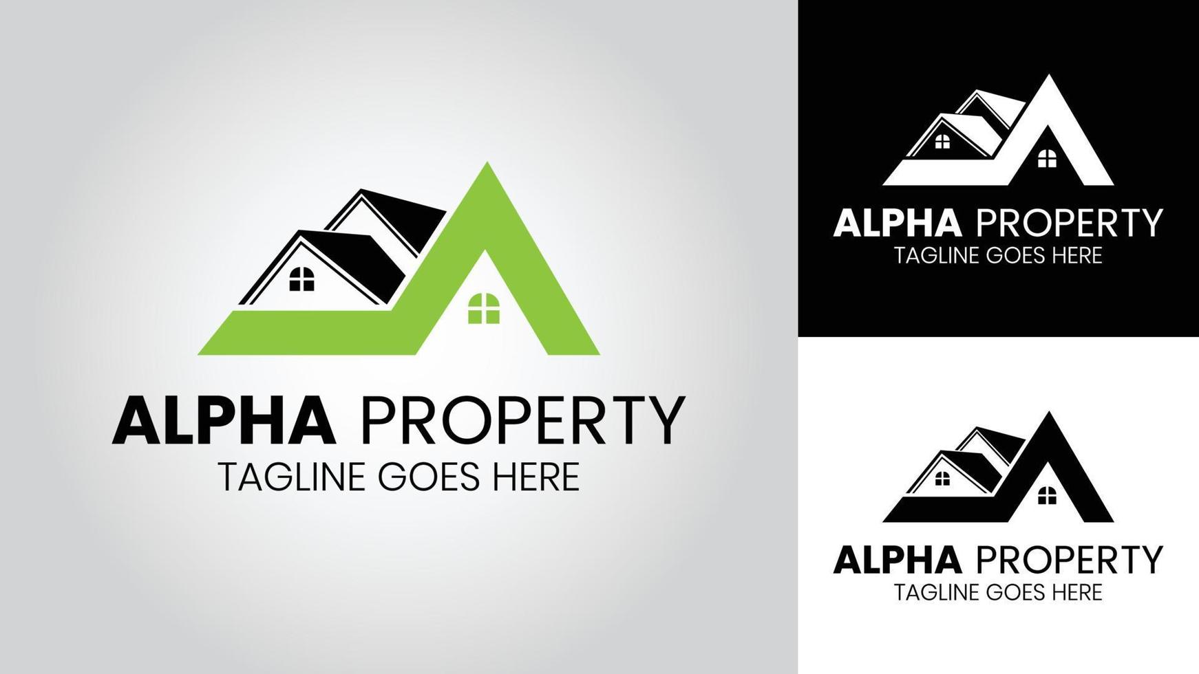Alpha Property Vector Logo Design Template
