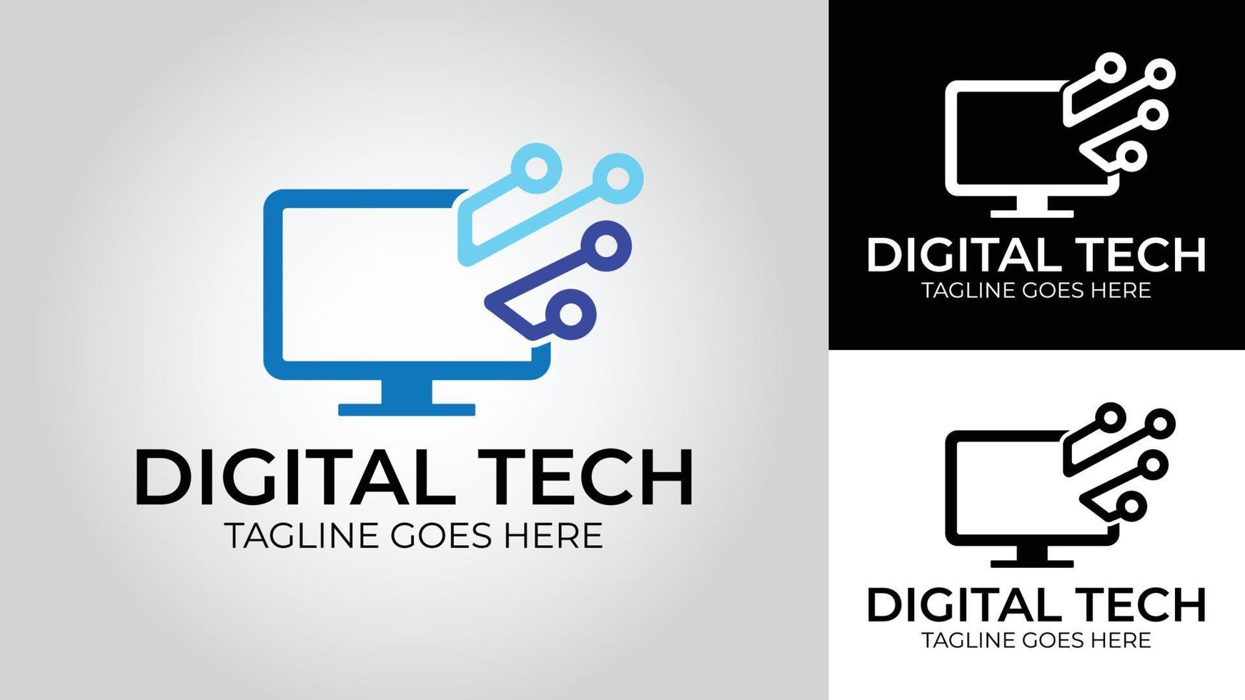 Digital Tech Business Vector Logo Template