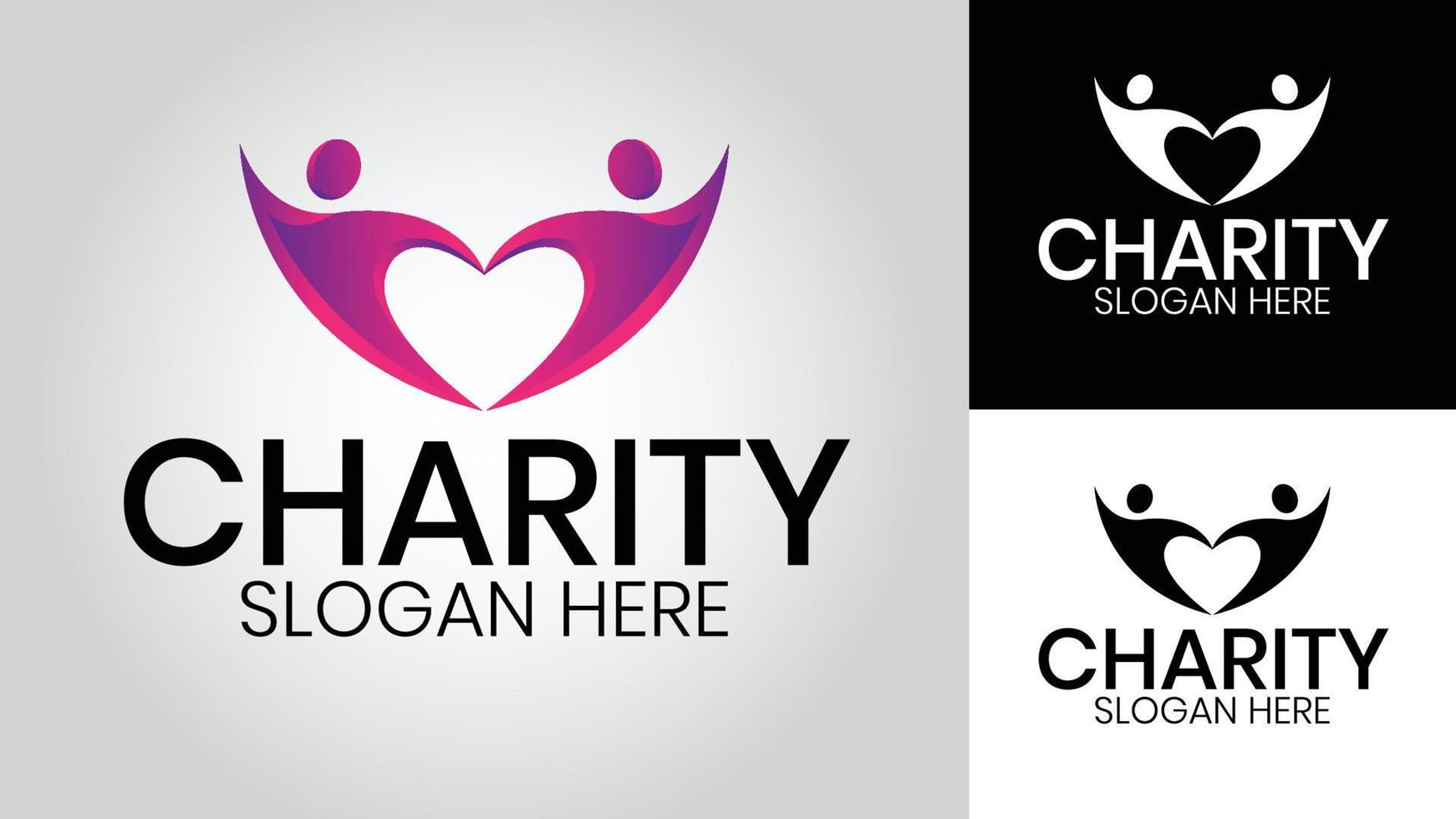 caridad negocio vector logo diseño