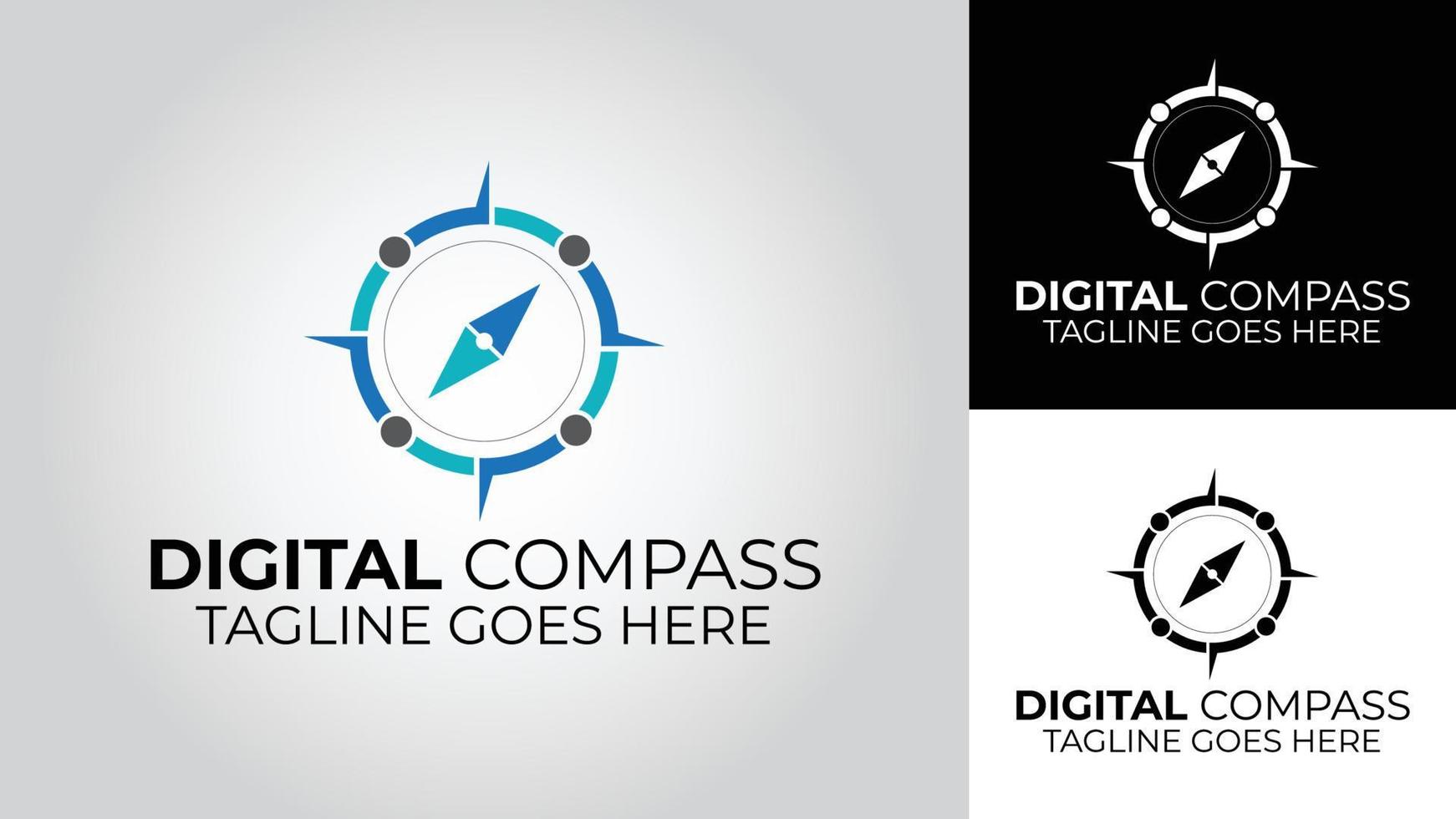 Digital Compass Business Vector Logo Design