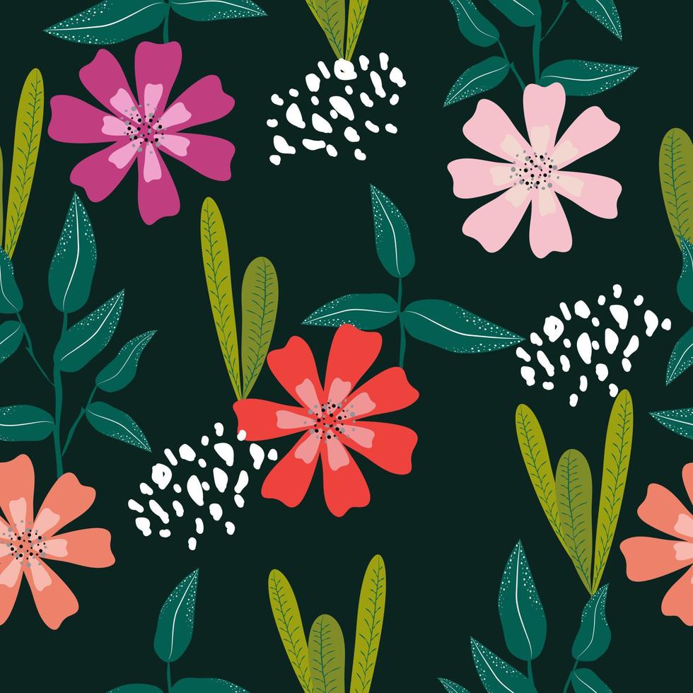 Seamless cute fresh floral pattern background vector illustration for  fashion fabric wallpaper wrapping  and print design