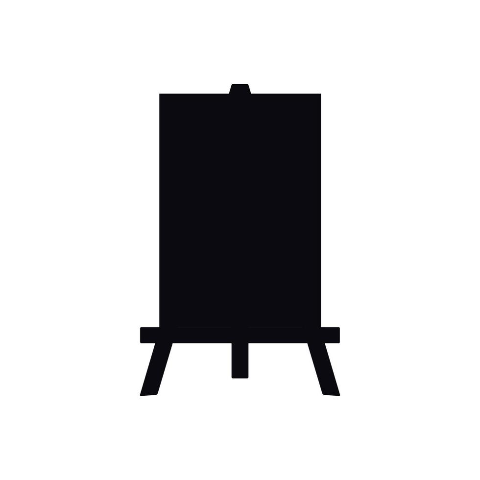 Flat vector painting tools in childish style. Hand drawn art supplies, easel with canvas