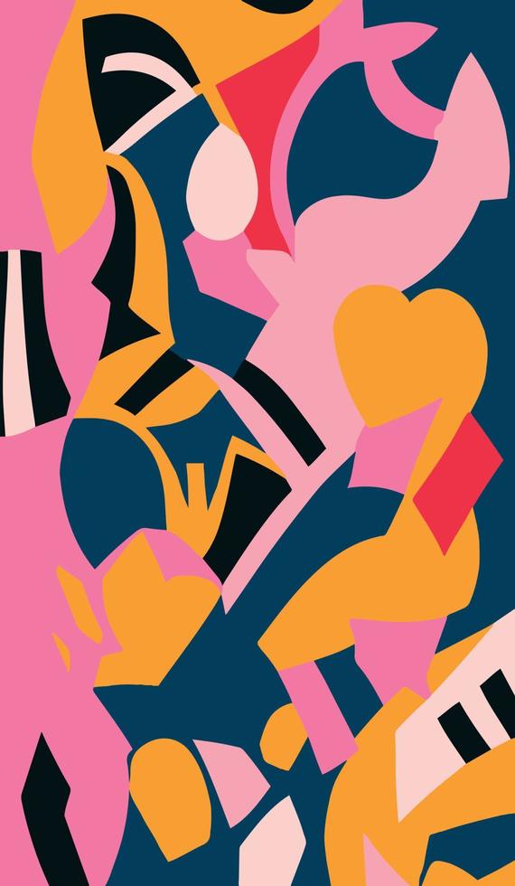 The Everlasting Nature of Love - Dive into a colorful world with this illustration collection inspired by iconic paper-cutting art, challenging the creative possibilities of paper and scissors. vector