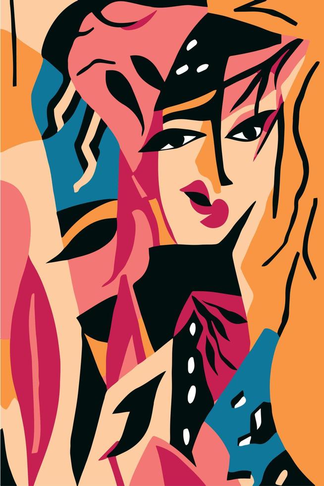 A Face in the Crowd - Dive into a colorful world with this illustration collection inspired by iconic paper-cutting art, challenging the creative possibilities of paper and scissors. vector
