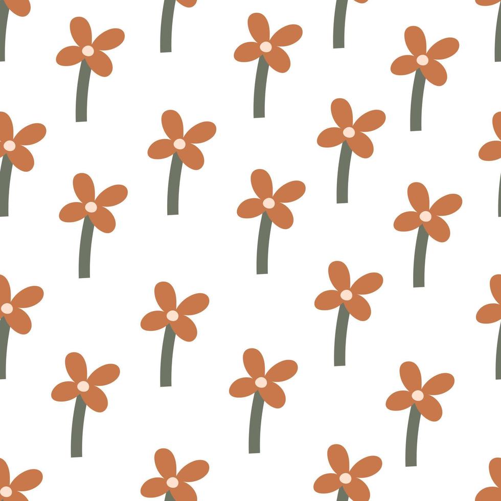 seamless pattern with cartoon flowers. colorful vector, hand drawing. design for fabric, print, textile, wrapper vector