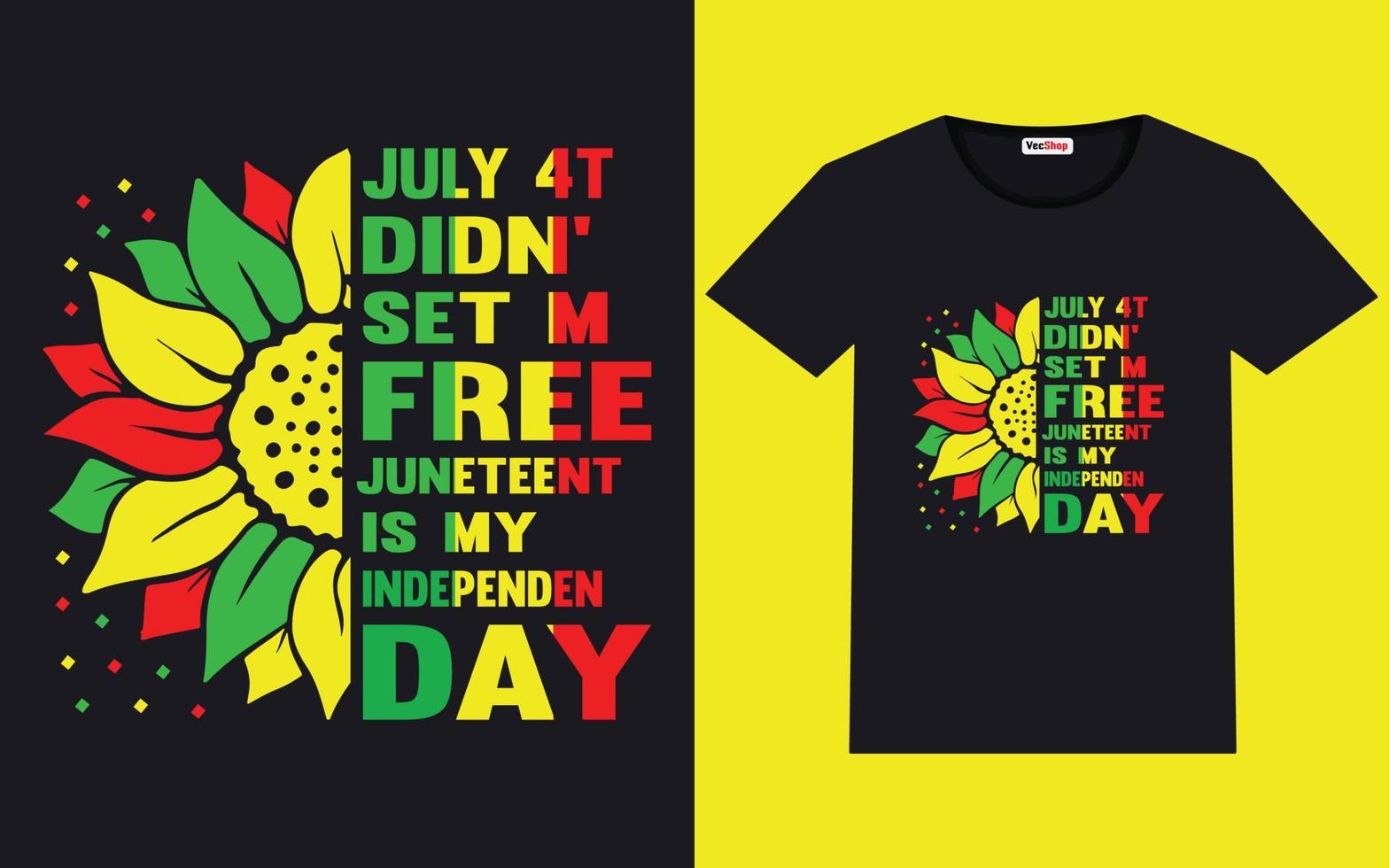 Juneteenth typography quotes t-shirt, Black history month t-shirt design,vector Graphic vector