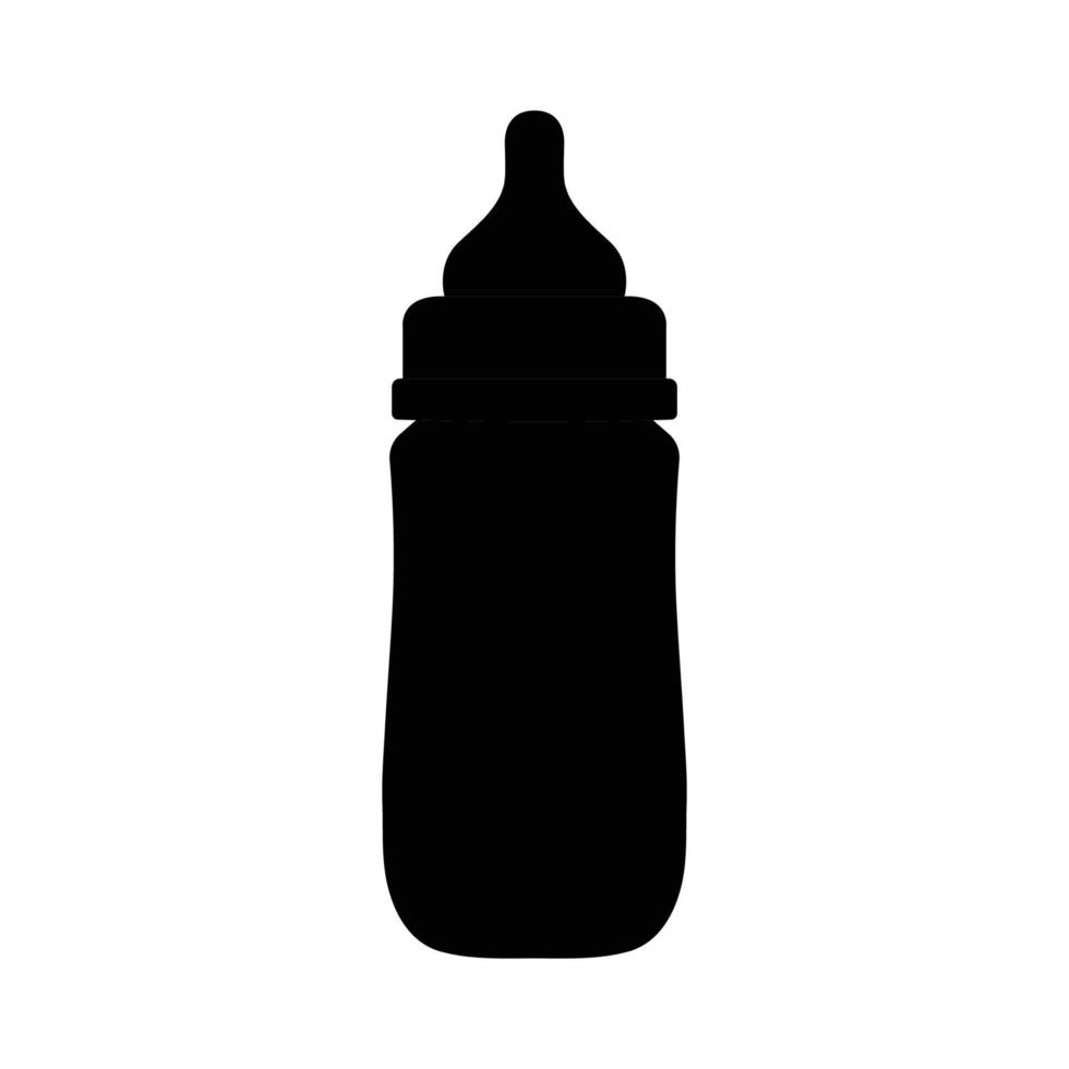 bebé Leche botella silueta. negro y blanco icono diseño elemento en aislado blanco antecedentes vector