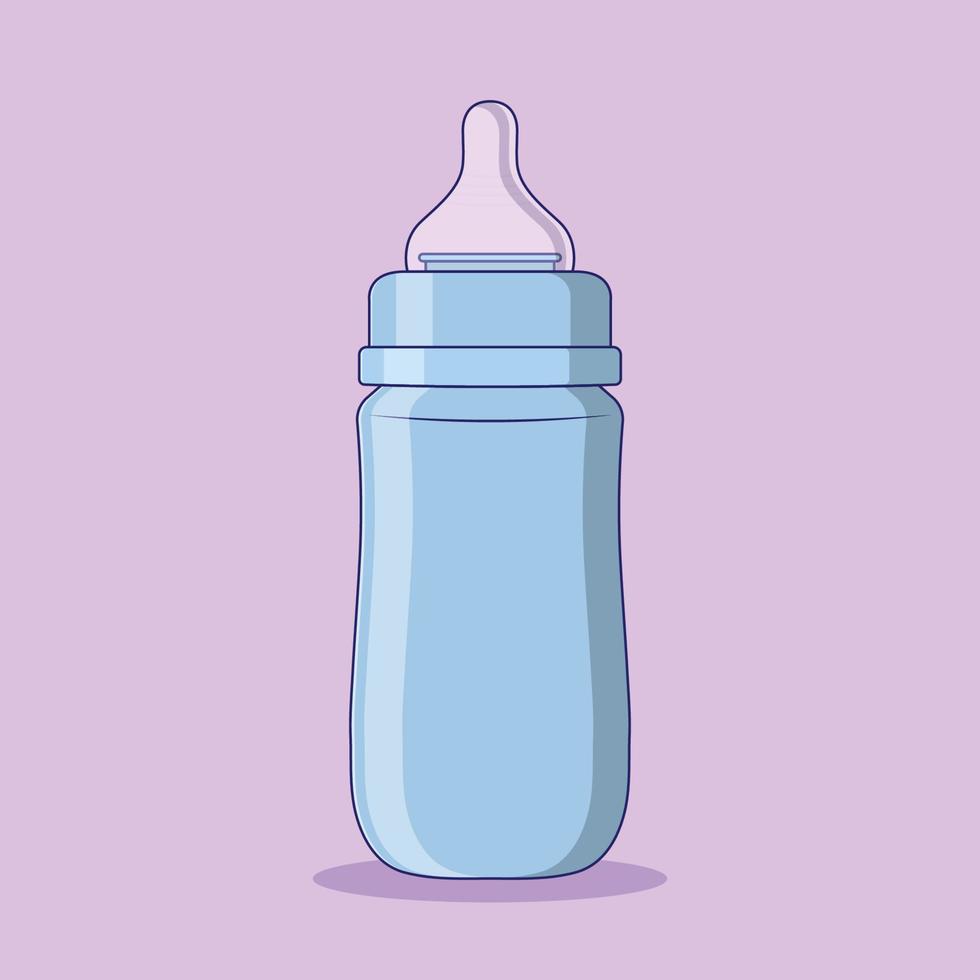 Baby Milk Bottle Vector Icon Illustration with Outline for Design Element, Clip Art, Web, Landing page, Sticker, Banner. Flat Cartoon Style