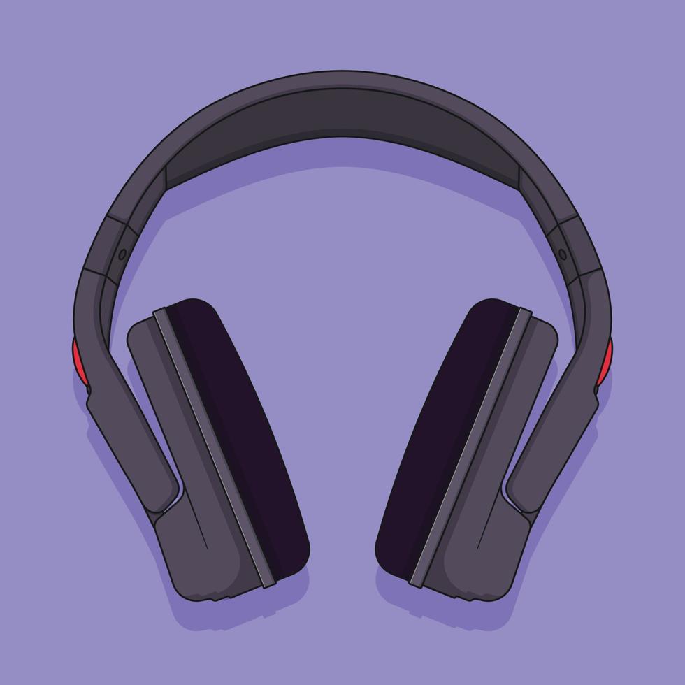 Gaming Headphone Vector Icon Illustration with Outline for Design Element, Clip Art, Web, Landing page, Sticker, Banner. Flat Cartoon Style