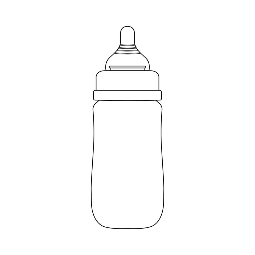 Baby Milk Bottle Outline Icon Illustration on Isolated White Background vector