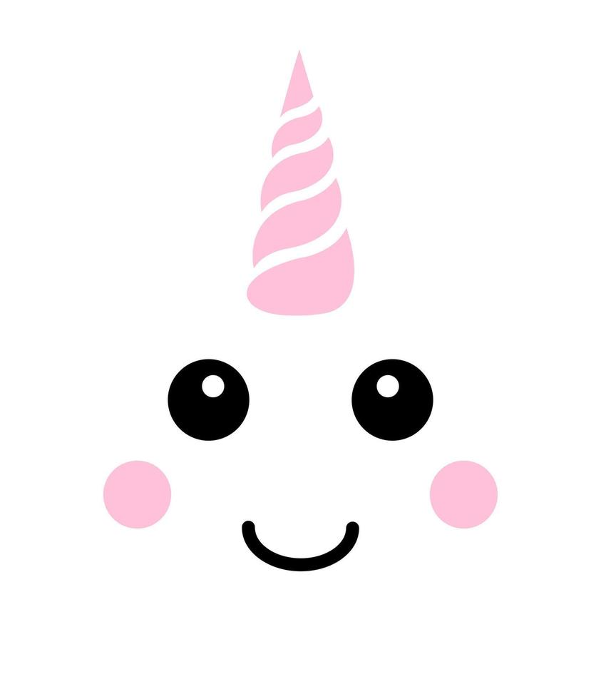 Vector flat unicorn horn and face