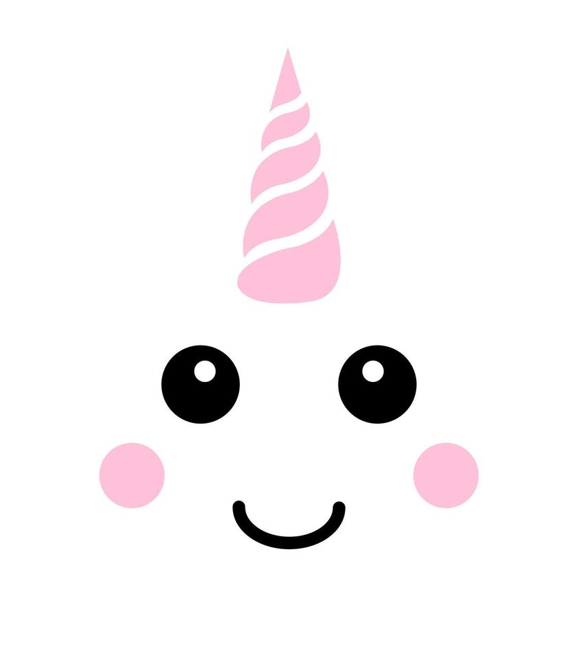 Vector flat unicorn horn and face