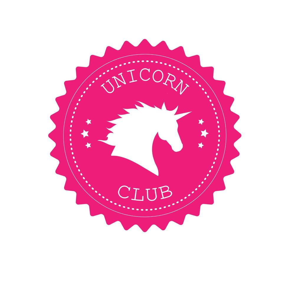 retro logo con unicornio vector