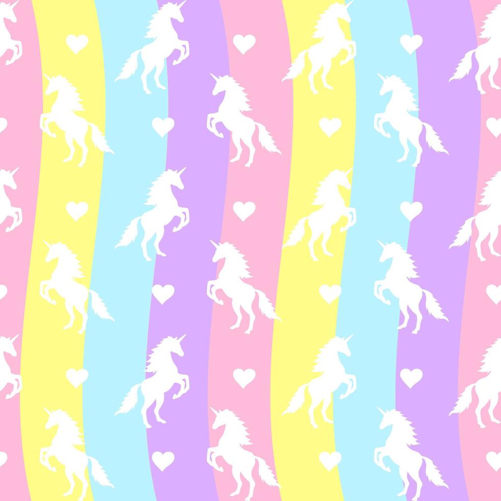 Vector seamless pattern of unicorn silhouette