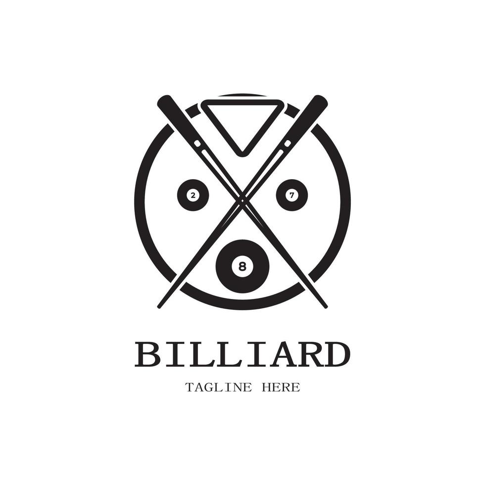 simple billiards logo template illustration with billiard balls and sticks,design for billiards booth,billiards business,bills competition,mobile billiards game,app,badge,billiards sport,vector vector