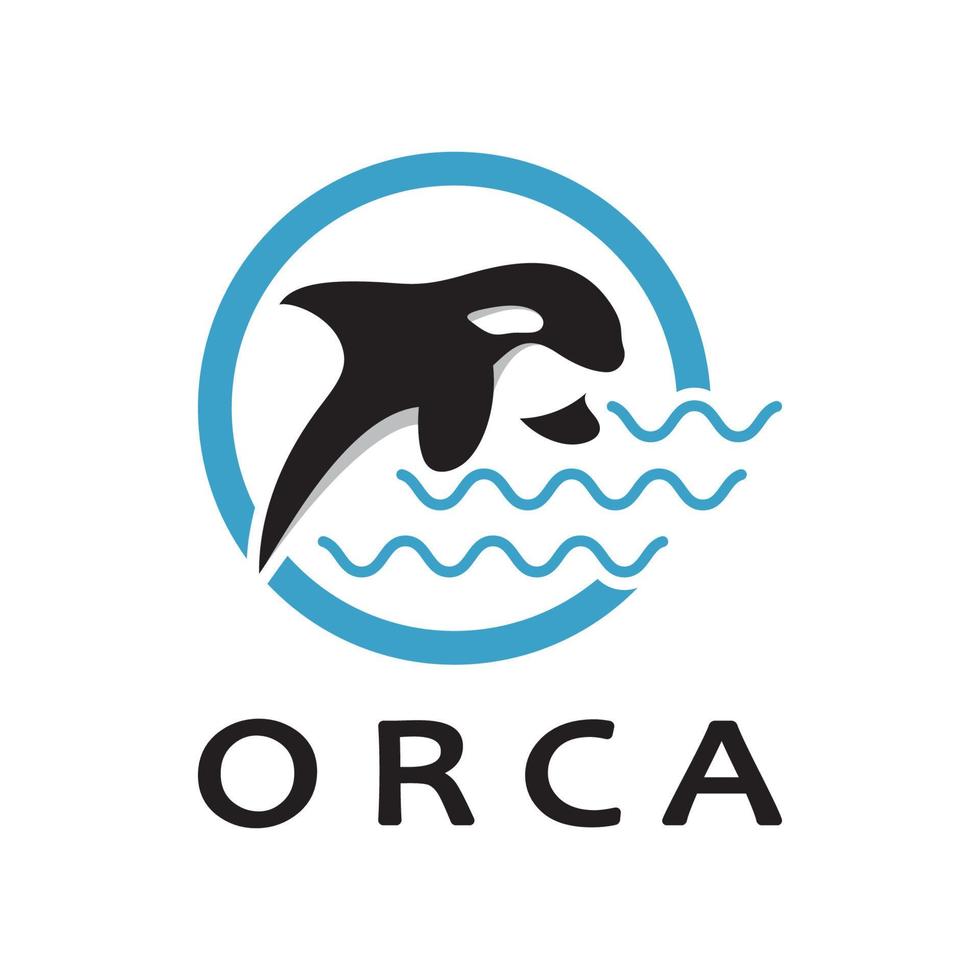 sencillo orca ballena animal ilustración logo creativo diseño, asesino ballena, submarino animal. logo para negocio, identidad y marca,insignia,conservación,ecología concepto, mar animal proteccion,vector vector