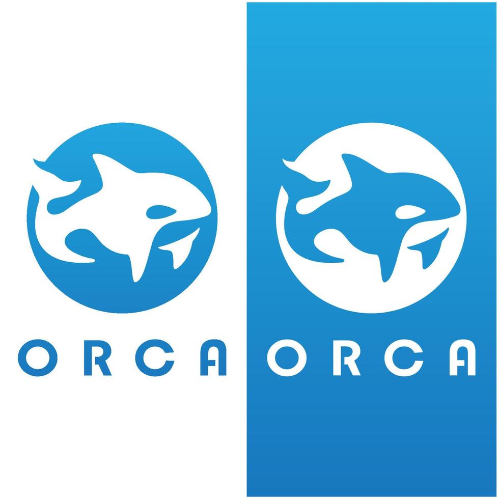 sencillo orca ballena animal ilustración logo creativo diseño, asesino ballena, submarino animal. logo para negocio, identidad y marca,insignia,conservación,ecología concepto, mar animal proteccion,vector vector