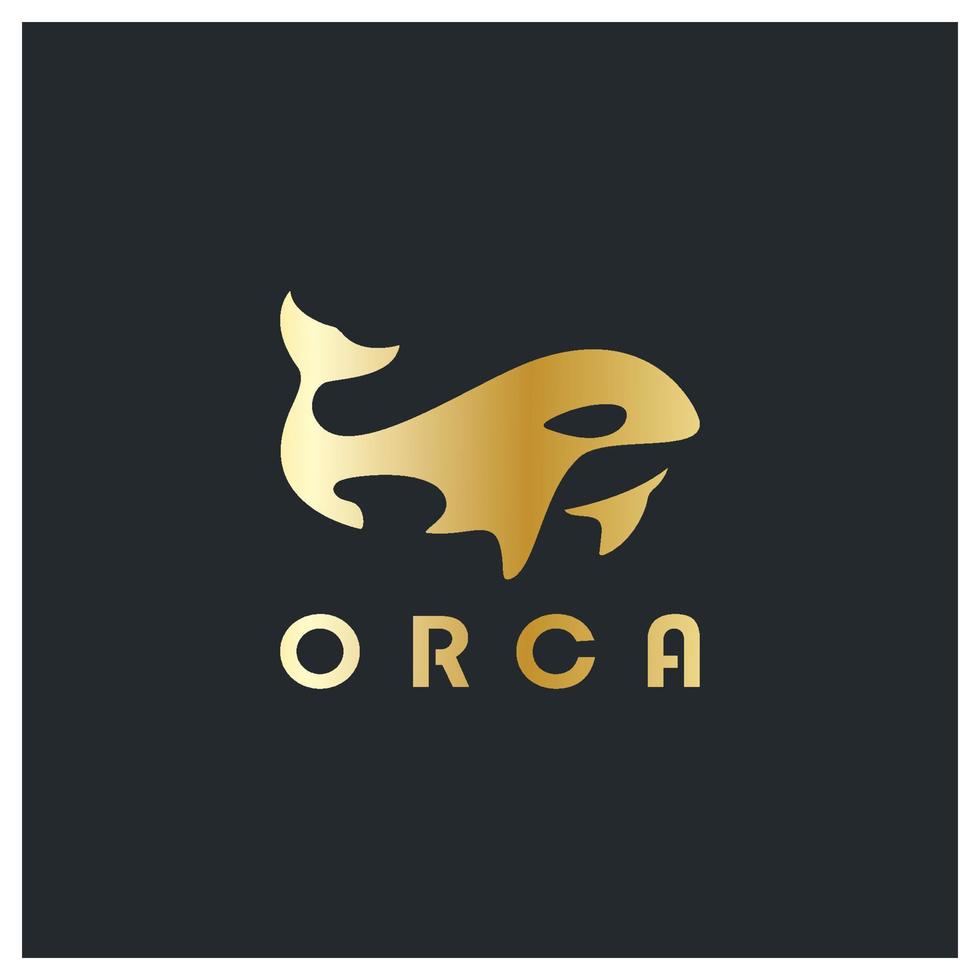 Simple orca whale animal illustration logo creative design, killer whale, underwater animal. Logo for business, identity and branding,badge,conservation,ecology concept,sea animal protection,vector vector