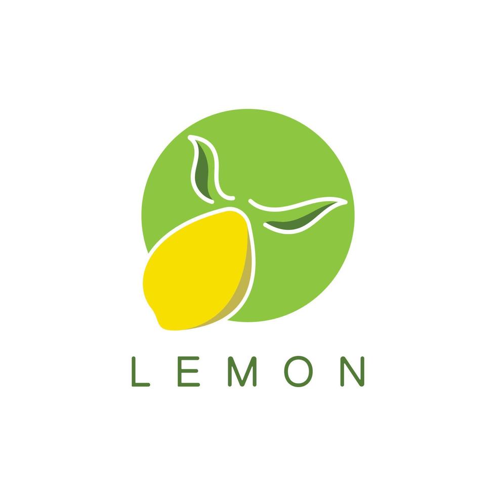 Fresh lemon fruit logo with leaves illustration template. Logo for lemon juice,lemon garden,fruit shop,modern vector. vector