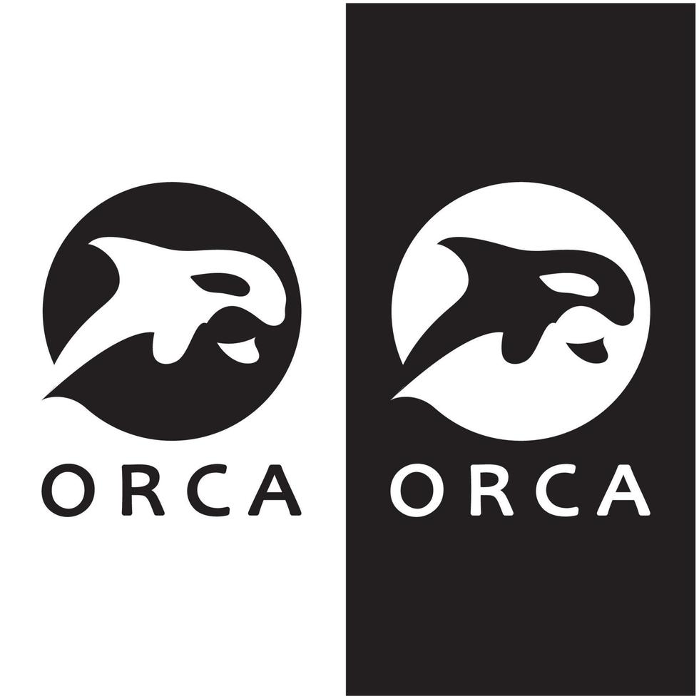 sencillo orca ballena animal ilustración logo creativo diseño, asesino ballena, submarino animal. logo para negocio, identidad y marca,insignia,conservación,ecología concepto, mar animal proteccion,vector vector