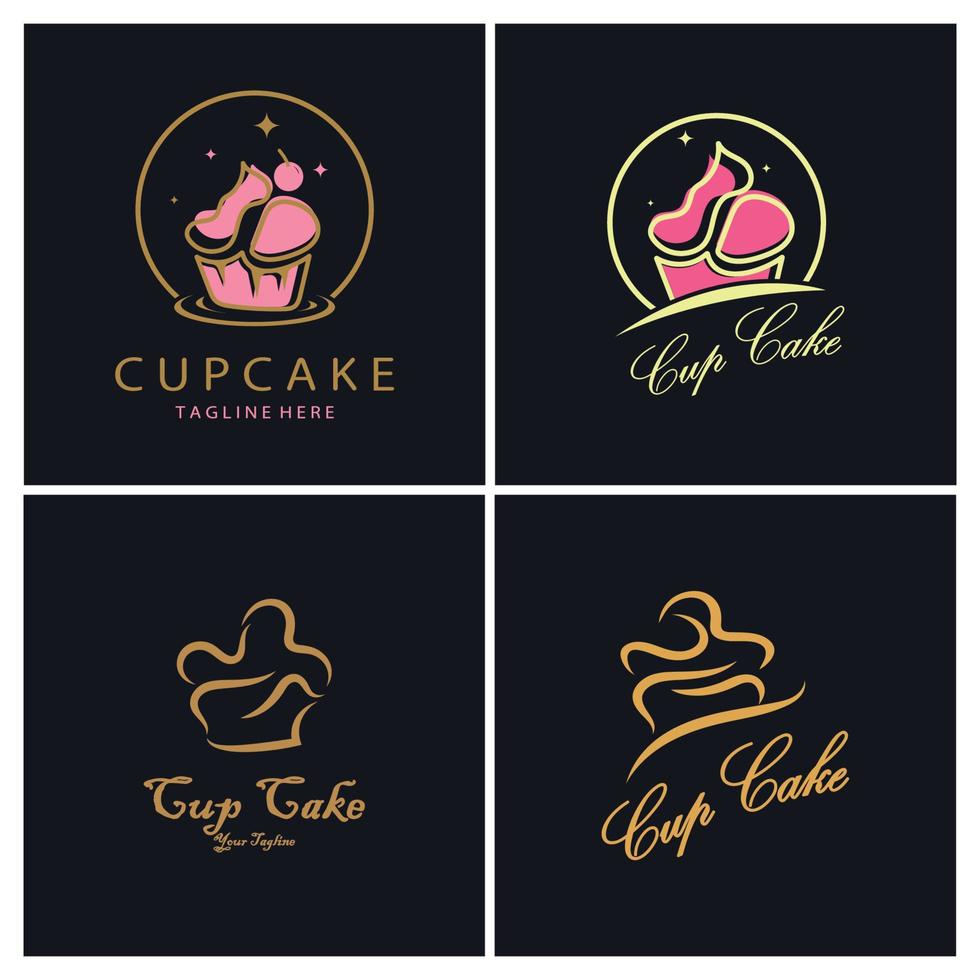 Cupcake Logo design vector illustration template. Cupcake bakery icon.cake store,caker shop ,vector