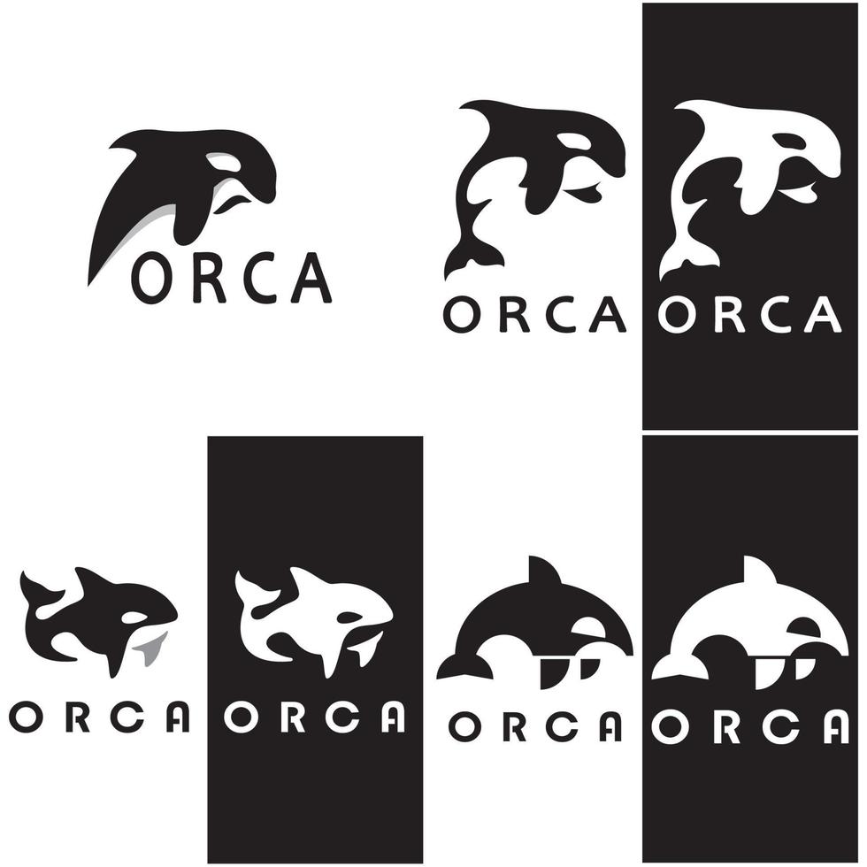 sencillo orca ballena animal ilustración logo creativo diseño, asesino ballena, submarino animal. logo para negocio, identidad y marca,insignia,conservación,ecología concepto, mar animal proteccion,vector vector