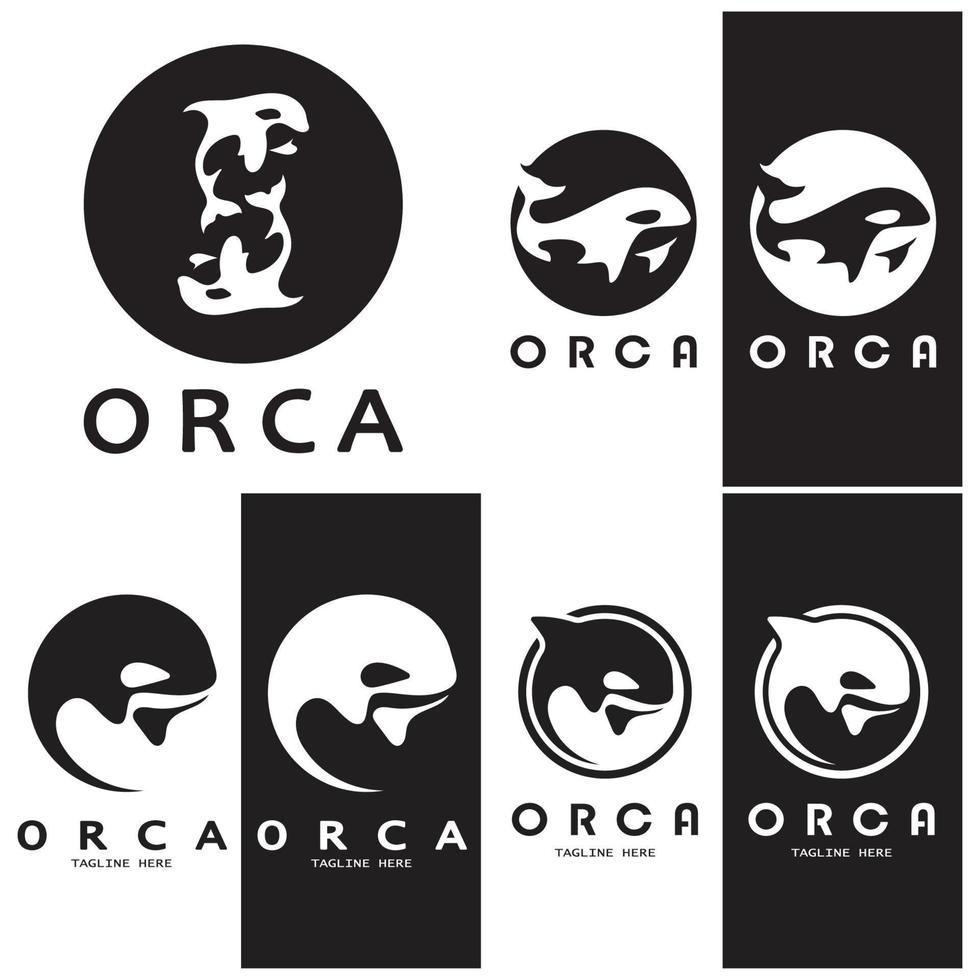 sencillo orca ballena animal ilustración logo creativo diseño, asesino ballena, submarino animal. logo para negocio, identidad y marca,insignia,conservación,ecología concepto, mar animal proteccion,vector vector