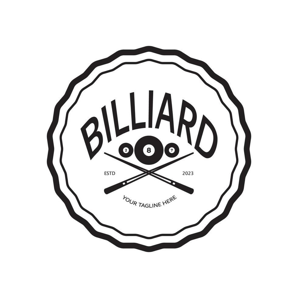 sencillo billar logo modelo ilustración con de billar pelotas y palos, diseño para billar stand, billar negocios,facturas competencia,móvil billar juego,aplicación,insignia,billar deporte vector