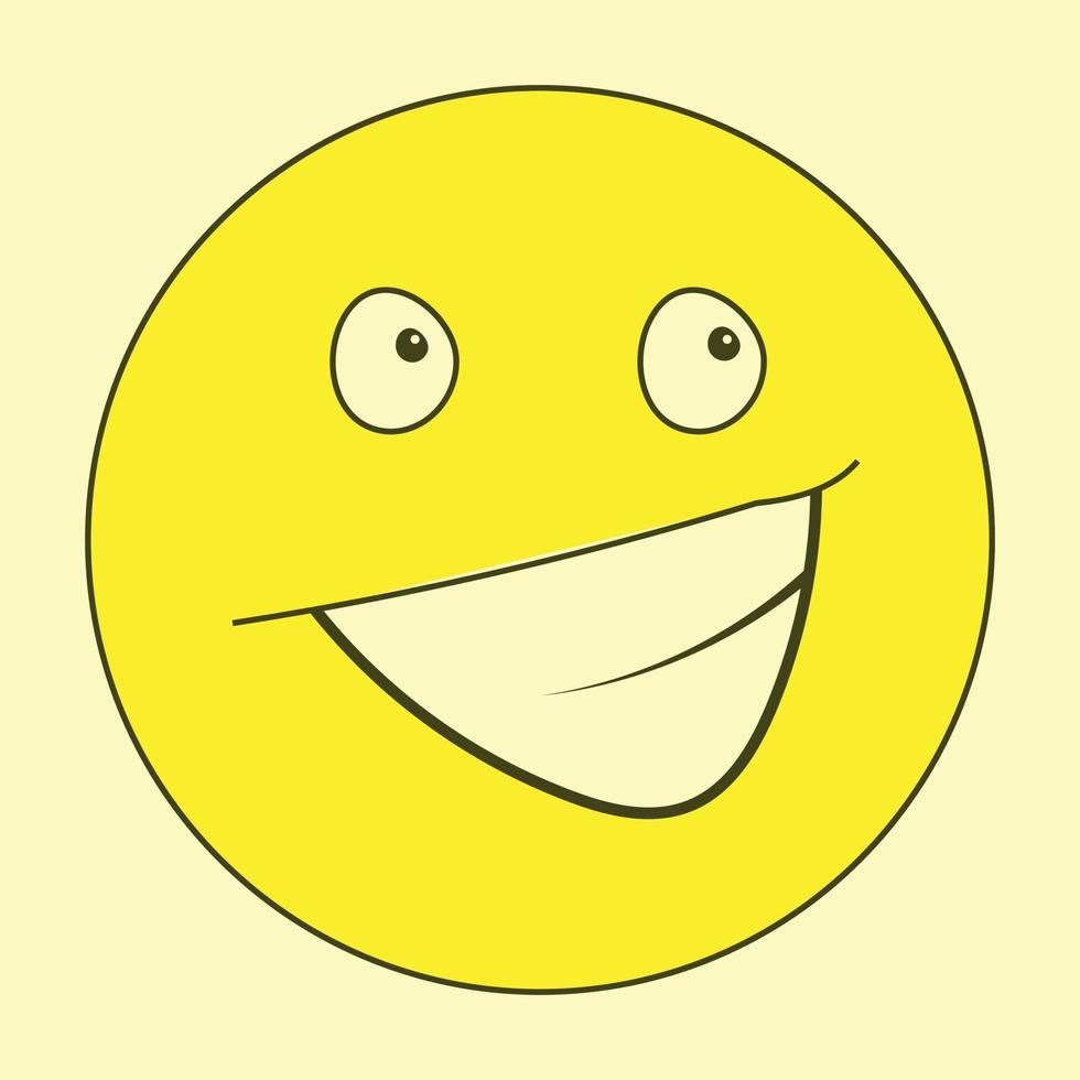 contento sonriente rostro, sonriente amarillo cara vector ilustración