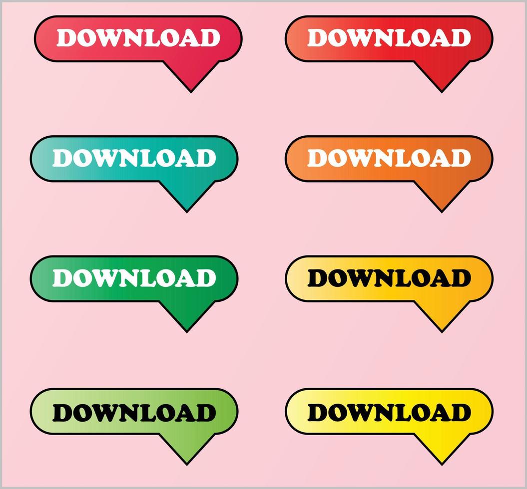 Vector Gradient Download button, download icon, symbol vector