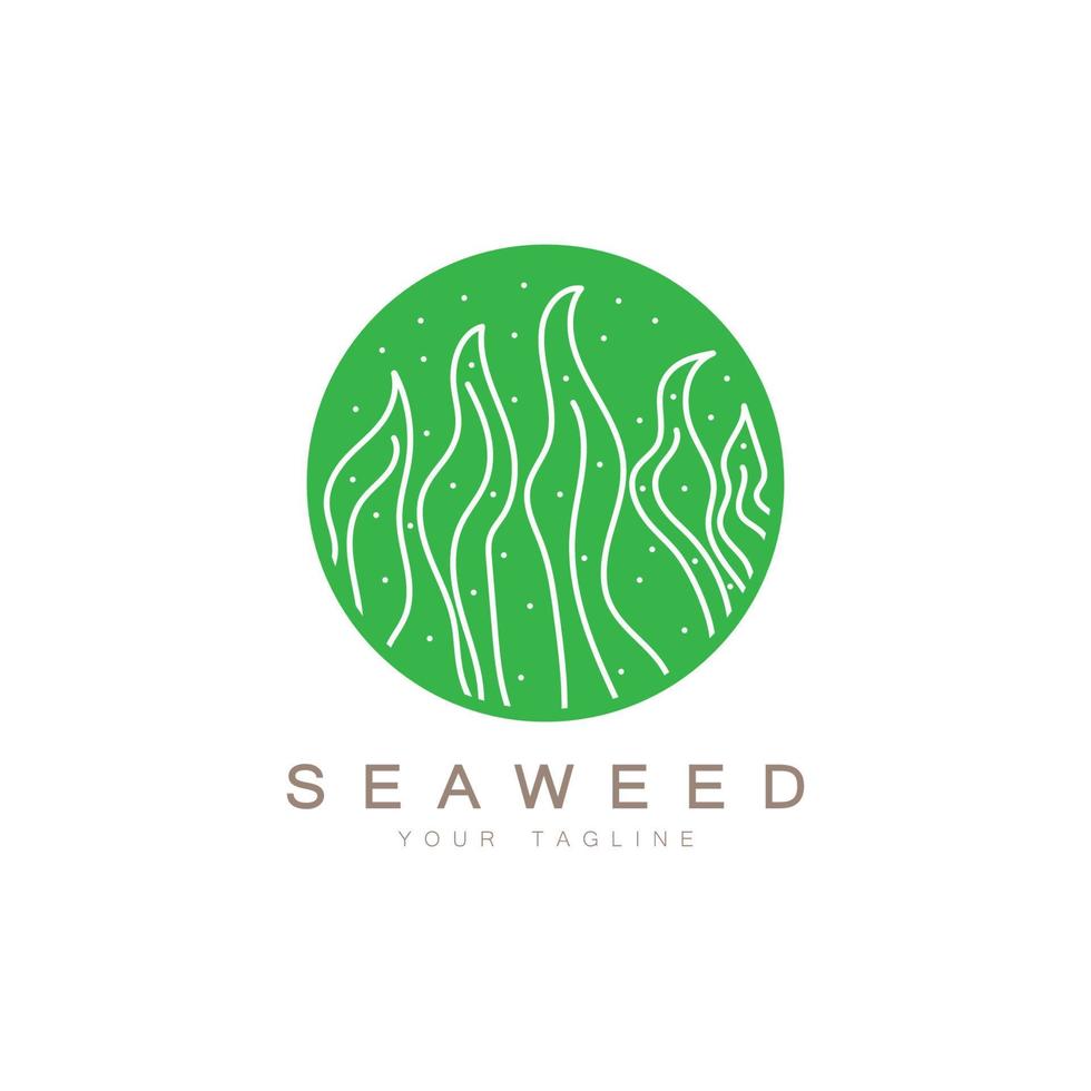 Seaweed vector logo icon illustration design.includes seafood,natural products,florist,ecology,wellness,spa.