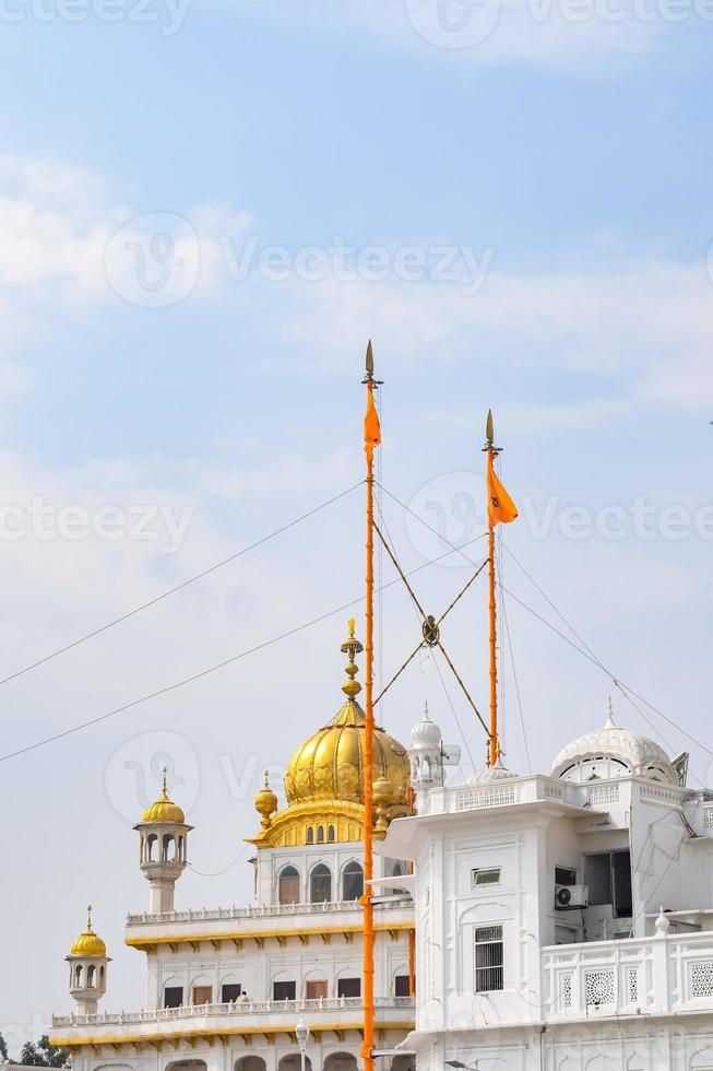 View of details of architecture inside Golden Temple Harmandir Sahib in Amritsar, Punjab, India, Famous indian sikh landmark, Golden Temple, the main sanctuary of Sikhs in Amritsar, India photo
