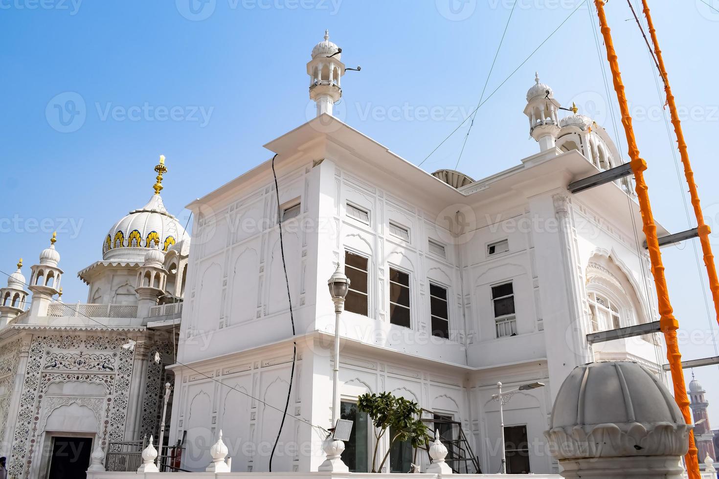 View of details of architecture inside Golden Temple Harmandir Sahib in Amritsar, Punjab, India, Famous indian sikh landmark, Golden Temple, the main sanctuary of Sikhs in Amritsar, India photo