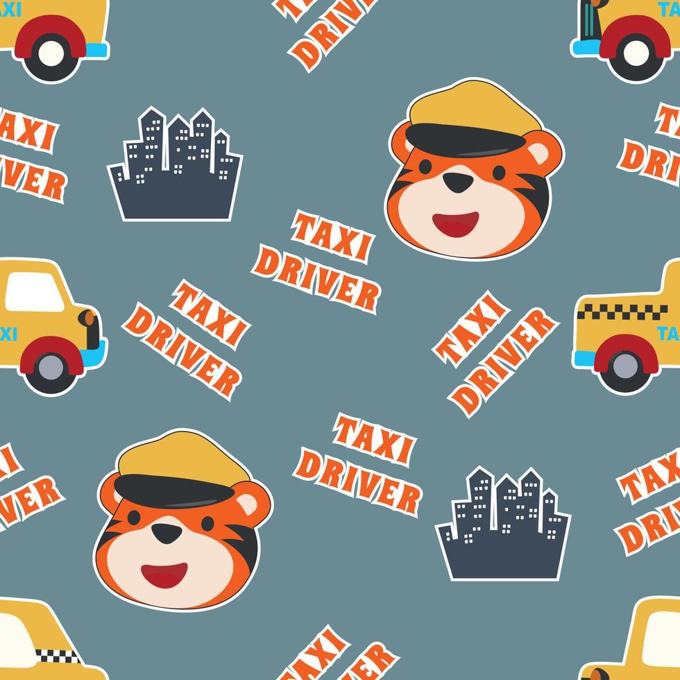 seamless pattern of little animal farmer, vector cartoon, for fabric, baby clothes, background, textile, wrapping paper and other decoration.