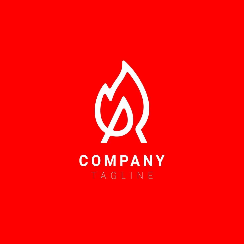a Fire minimalist line logo design vector