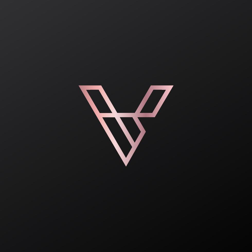 v luxury minimalist logo design vector