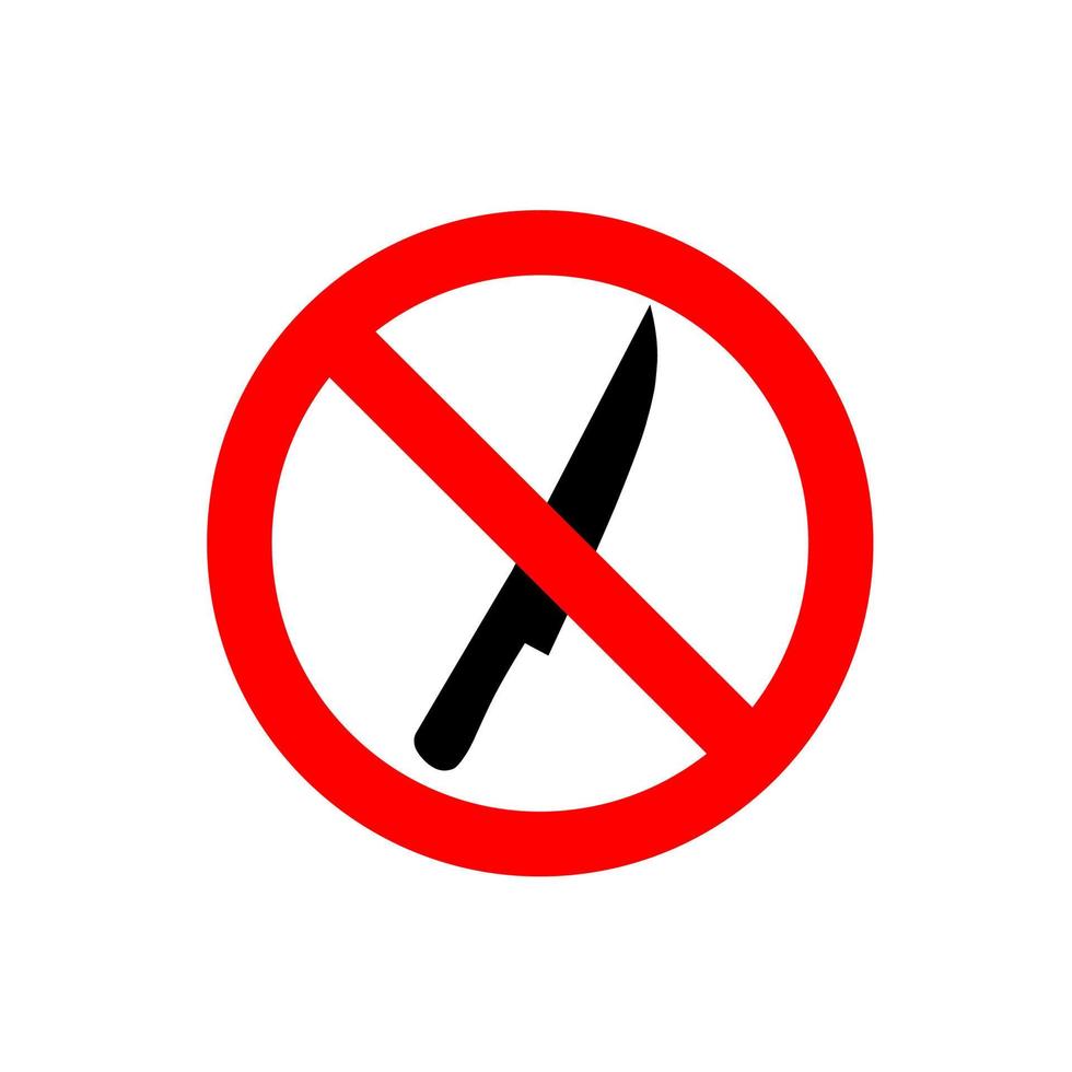 a sign prohibiting the carrying of sharp weapons vector